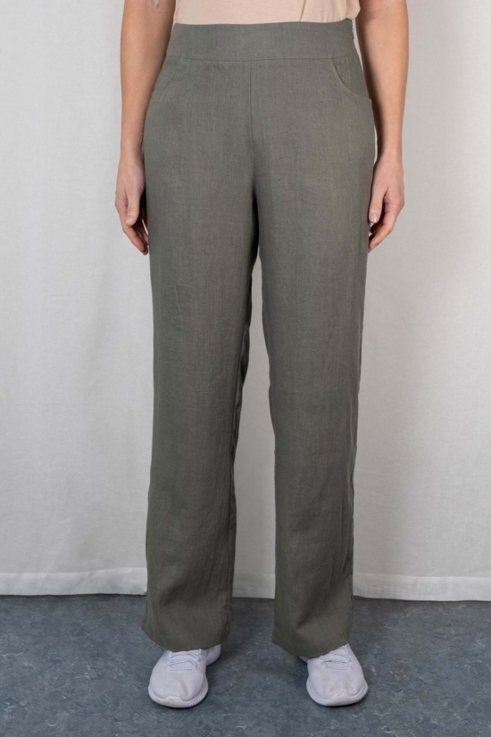 Hør bukser ODA olivengrøn