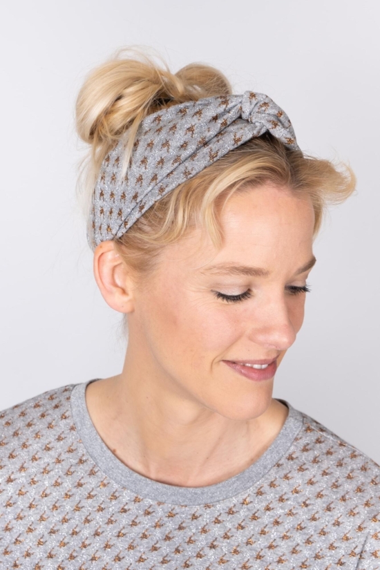 Bæredygtig hårbånd TURBAN lysegrå