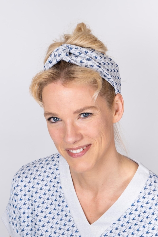 Bæredygtig hårbånd TURBAN sølvhvid