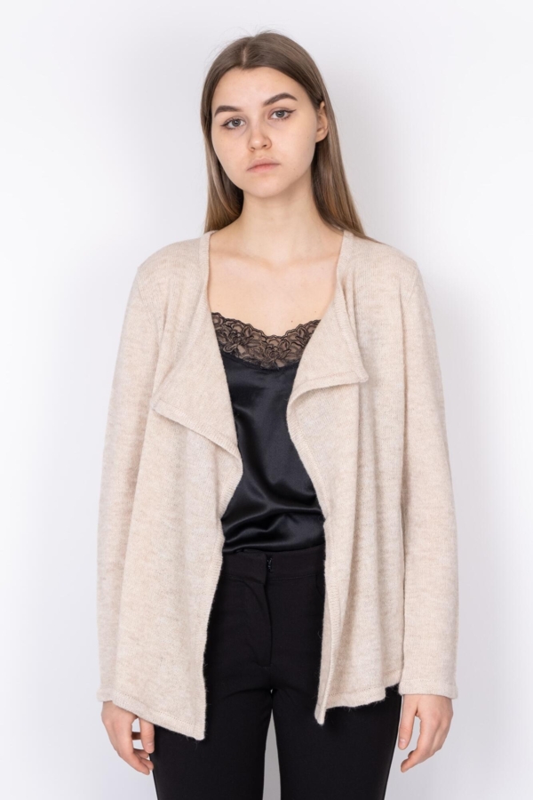 Løstsiddende Strik Cardigan BLUMME elfenben