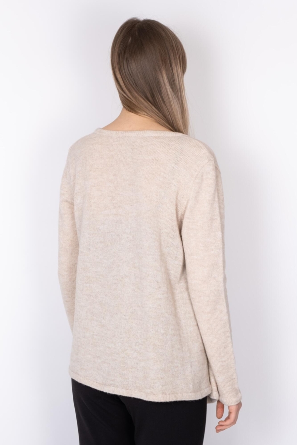 Løstsiddende Strik Cardigan BLUMME elfenben