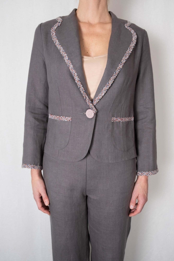 Hør blazer ASTRID antracit