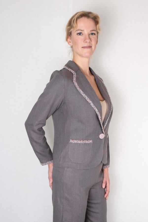 Hør blazer ASTRID antracit
