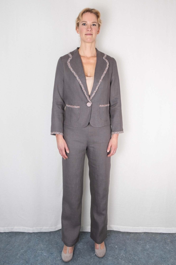 Hør blazer ASTRID antracit