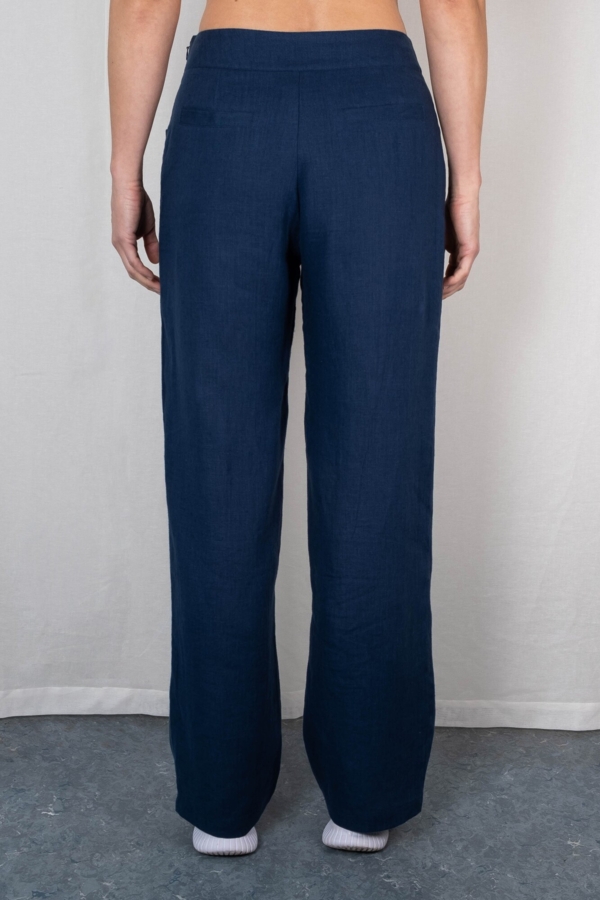 Hør bukser BABETTE mørkeblå