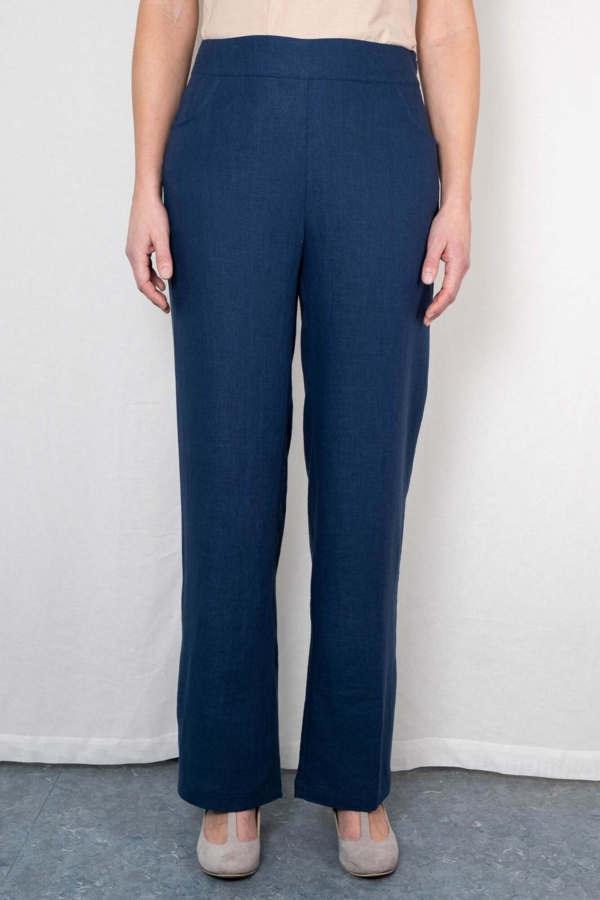 Hør bukser BABETTE mørkeblå