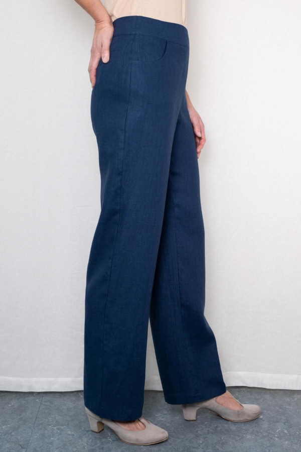 Hør bukser BABETTE mørkeblå