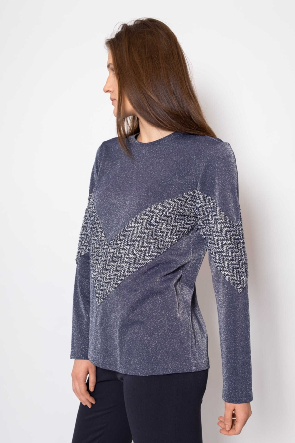 Eksklusiv Langærmet Jersey Trøje QUATTRO sølv blå