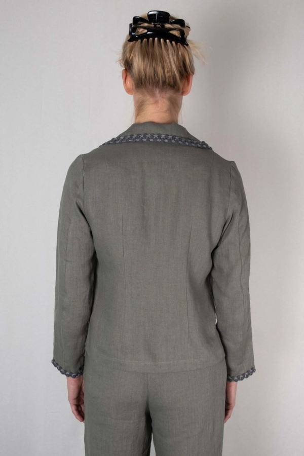 Hør blazer OLIVIA olivengrøn