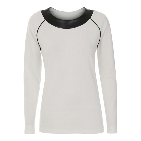 Langærmet Jersey Top EMMA  råhvid