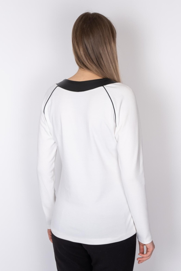 Langærmet Jersey Top EMMA  råhvid