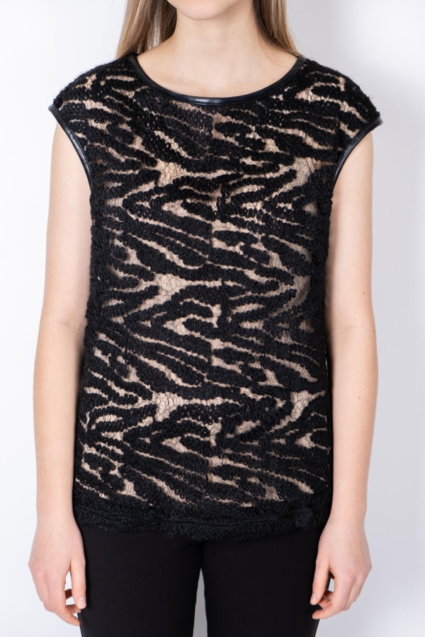 Sort Grov Blondevævet Top LILY FAITH