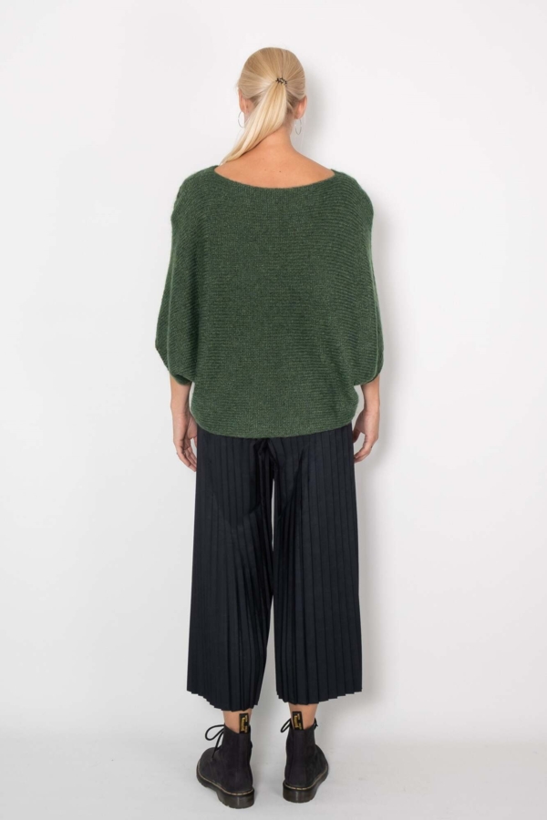 Strik Poncho Vest GREEN flaskegrøn