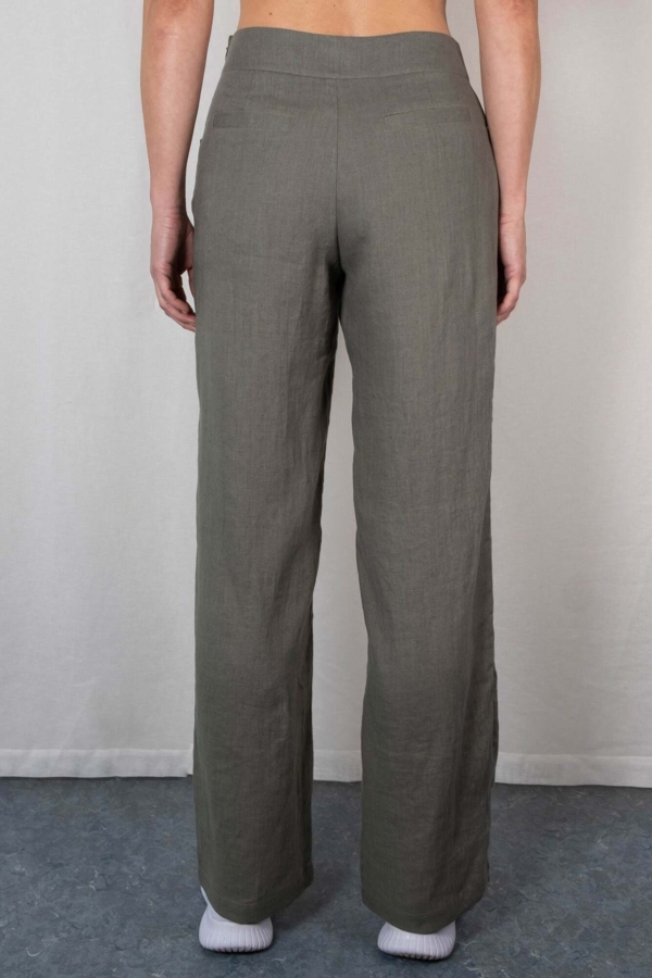 Hør bukser ODA olivengrøn