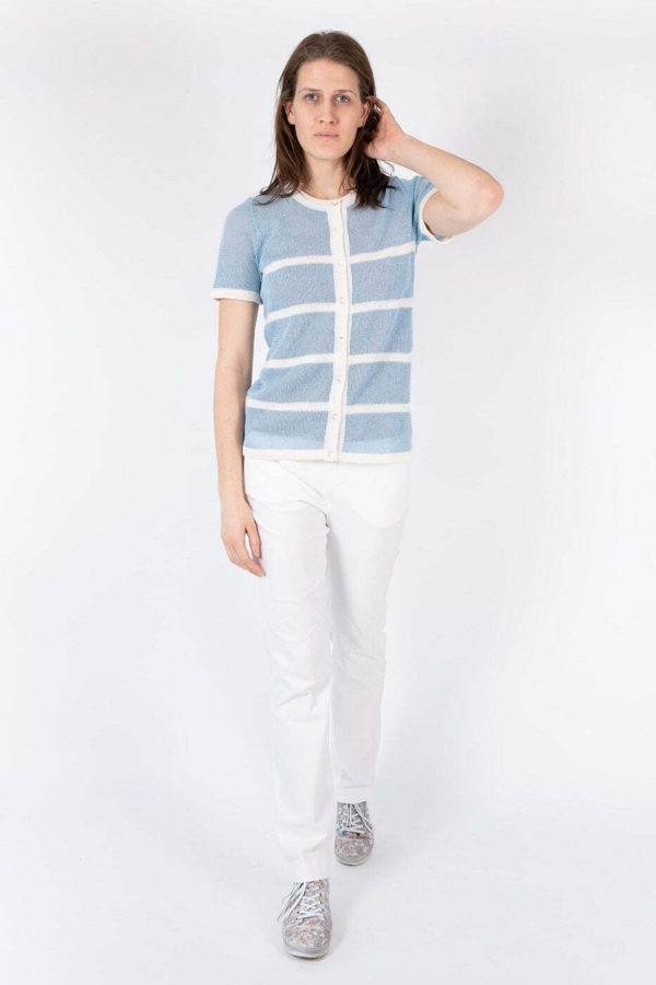 GABRIELLE STRIK CARDIGAN himmelblå