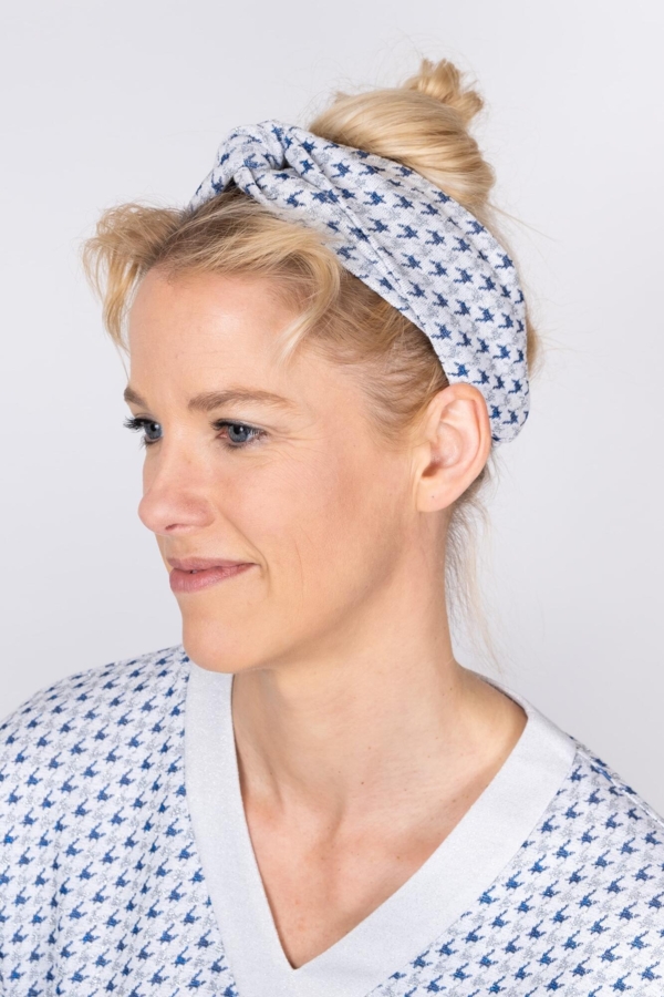 Bæredygtig hårbånd TURBAN sølvhvid