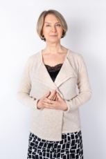 Løstsiddende Strik Cardigan BLUMME elfenben