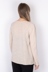 Løstsiddende Strik Cardigan BLUMME elfenben