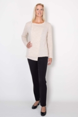 Løstsiddende Strik Cardigan BLUMME elfenben