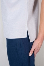 GLORIA TOP sølv hvid