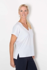 GLORIA TOP sølv hvid