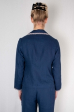 Hør blazer BARBARA mørkeblå