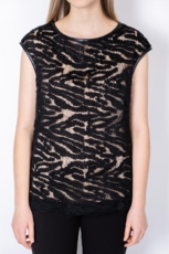 Sort Grov Blondevævet Top LILY FAITH