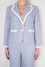 Hør blazer SAGA himmelblå