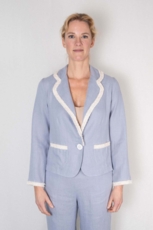 Hør blazer SAGA himmelblå