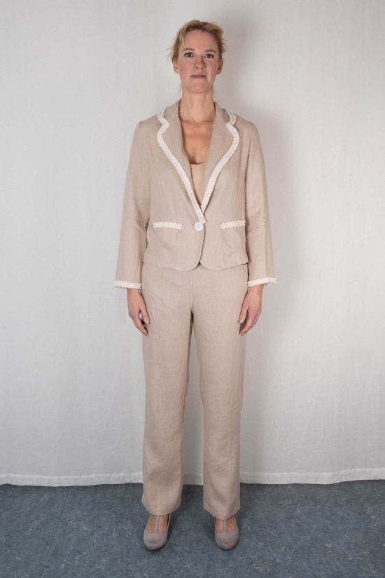 Hør blazer HENRIETTE beige